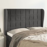 VidaXL Tăblie de pat cu aripioare gri &icirc;nchis 147x23x118/128 cm catifea 3118005