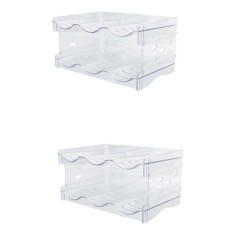 Set 4 suporturi pentru bauturi Annhua, 28.2 x 2 cm, 3 sticle pe suport, plastic, transparent
