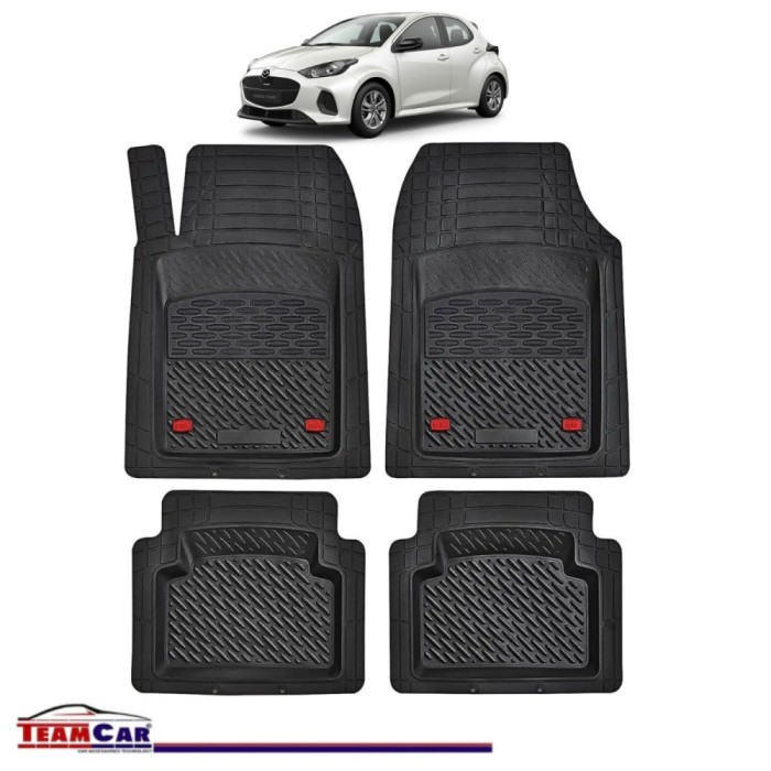 Covorase Auto TeamCar&reg; Tip Tavita Compatibile Mazda 2 Generatia IV (2022+) Negru Material Rezistent