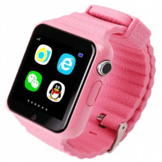 Ceas GPS Copii si Seniori iUni V8K, Touchscreen 1.54 inch, Pedometru, Bluetooth, Notificari, Camera, Pink foto