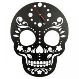 Ceas de perete metalic Krodesign Skull, diametru 45 cm, negru, VivaTechnix