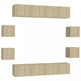 Cumpara ieftin Set de dulapuri TV, 8 piese, stejar sonoma, lemn prelucrat