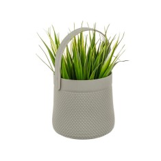 Ghiveci decorativ cu maner si planta artificiala, 11x18 cm, ATU-081785