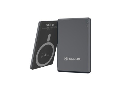 Baterie externa Tellur 5000mAh, PD20W, compatibil MagSafe, gri foto