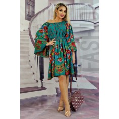 G775-43 Rochie vaporoasa cu imprimeu floral