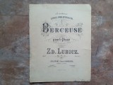 A madame Lidia Philippesco. Berceuse pour le Piano composse par Zd. Lubicz. Op. 17.