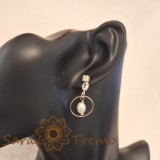 Cercei eleganti pentru femei stilate, cu perla eco si cristale zirconia