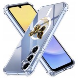 Husa antisoc pentru samsung galaxy a15 - airbag magsafe, col&Egrave;uri ranforsate- butterfly auriu