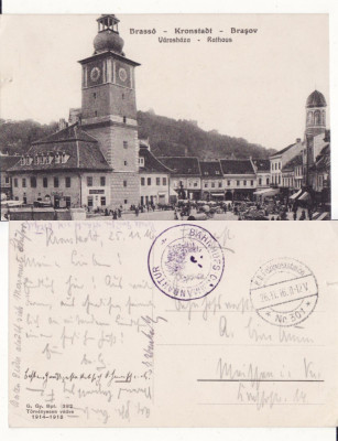 Brasov --Piata Sfatului- cenzura WWI, WK1 rara foto