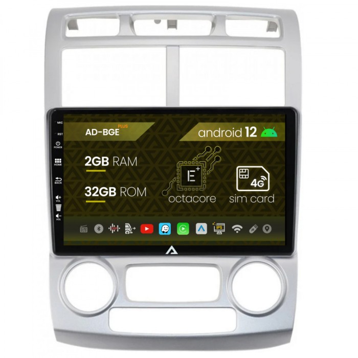 Navigatie Kia Sportage (2005-2010) M AC, Android 12, E-Octacore 2GB RAM + 32GB ROM, 9 Inch - AD-BGE9002+AD-BGRKIT148