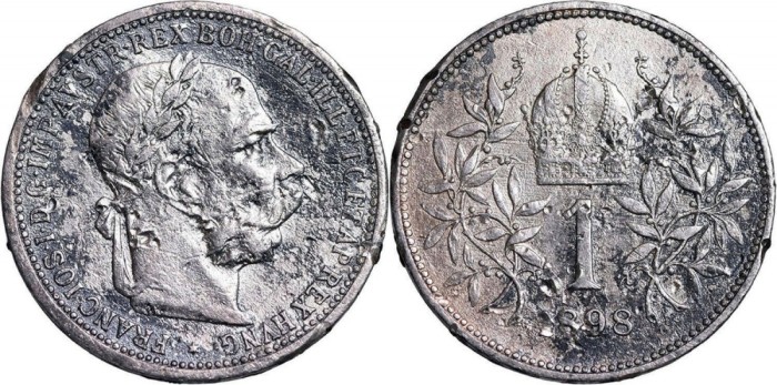 1898 - 1 corona - Franz Joseph I - Imperiul Austro-Ungar