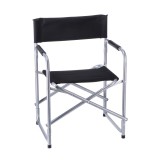Cumpara ieftin Scaun gradina pliabil textil negru fier argintiu 55 x 47 x 78 cm