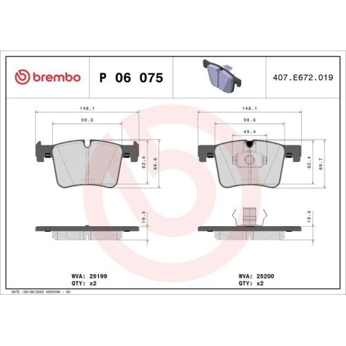 Placute frana BMW 1 (F20) 07.11-06.19, 1 (F21) 12.11-12.19, 1 Van (F20) 03.15-06.19, 2 Cabriolet (F23) 03.14-06.21, 2 Coupe (F22 F87) 10.12-06.21, 3