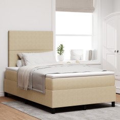 vidaXL Pat cu Box Spring de la cu Saltea Verde Deschis Mic Dublu ?esatura de Corduroy foto