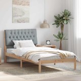 vidaXL Cadru de pat cu tăblie tapițată cu headboard Maro 100 x 200 cm 878839
