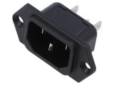 Conector alimentare AC soclu tată 10A 250VAC IEC 60320 IP40