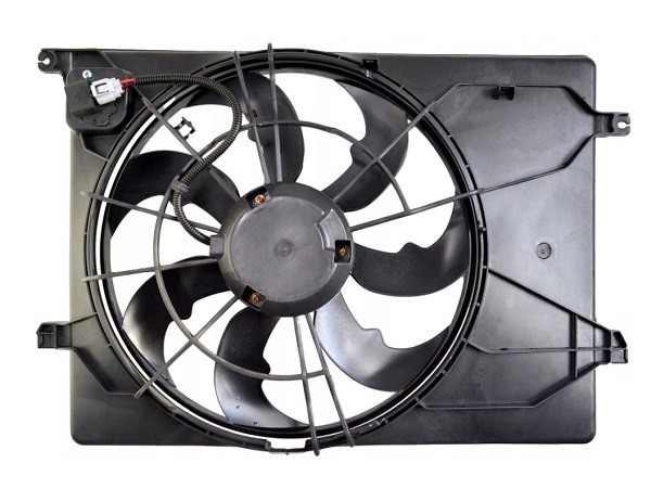 GMV radiator electroventilator Kia Sorento (UM), 2015-, motor 2.4 125/136kw, 3.3 V6 196/213kw, benzina, 468 mm; 3 pini, cu pre-rezistor,