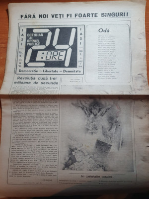 ziarul 24 ore din 22 ianuarie 1990-o luna de la revolutie,oda revolutionarilor foto