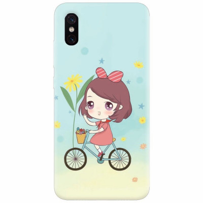 Husa silicon pentru Xiaomi Mi 8 Pro, Girl And Bike foto