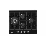 Plita incorporabila Heinner HBH-M452IWFGBK, Gaz, 4 arzatoare, Gratar fonta, Wok, Aprindere electrica, Dispozitiv de siguranta, 60 cm, Sticla neagra