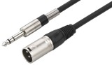 Cablu 6.3st-XLR t-t 1m negru semnal Monacor
