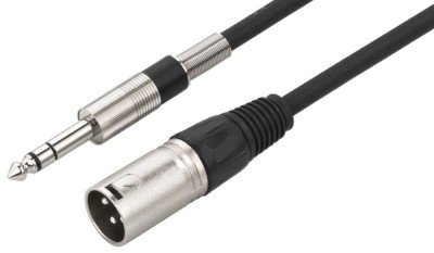 Cablu 6.3st-XLR t-t 2m negru semnal Monacor foto
