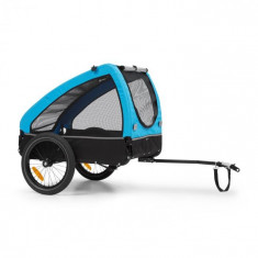 KLARFIT Husky, remorca de biciclete pentru a transporta caini, cca 250 L, 600D, panza Oxford, albastru foto