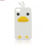 Husa Silicon 3D Chicken Apple iPhone 5C Alb