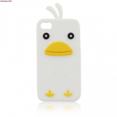 Husa Silicon 3D Chicken Apple iPhone 5C Alb foto