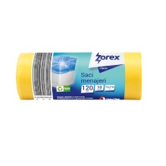 Saci Menajeri Zorex Clasic, 120L, 70x110 cm,10 Buc/Rola, Culoare Galbena, Articole Curatenie, Saci Menaj, Saci de Gunoi, Saci Menajeri 120L foto