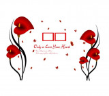Cumpara ieftin Sticker decorativ, Flori Anthurium rosii, 147 cm, 742STK