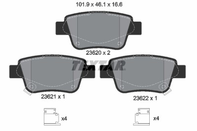 TEXTAR 2362002 Q+ set placute frana,frana disc foto