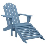 Cumpara ieftin Scaun de gradina Adirondack cu otoman albastru lemn masiv brad
