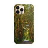 Husa compatibila cu Apple iPhone 14 model Paved forest road, Silicon, TPU, Viceversa, Transparent, Carcasa