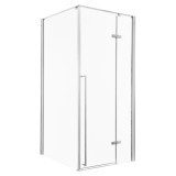 Cabină de duș pătrată cromată lungă 90x80 fără tavă