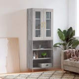 vidaXL Dulap &icirc;nalt, gri sonoma, 69,5x34x180 cm, lemn compozit