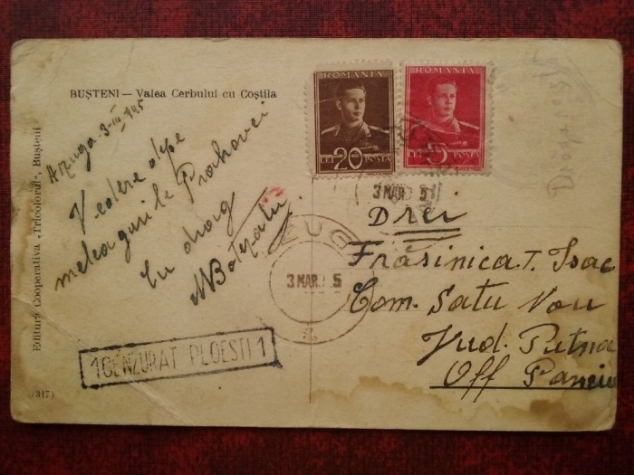 1945-C.P. circ.CENZURAT Ploiesti1-Ploiesti-Panciu