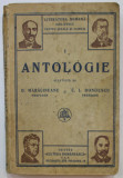 LITERATURA ROMANA , ANTOLOGIE PENTRU CLASA I - A SECUNDARA , NORMALA , SEMINARIALA de D. MARACINEANU si C.I. BONDESCU , EDITIE INTERBEICA , PREZINTA P