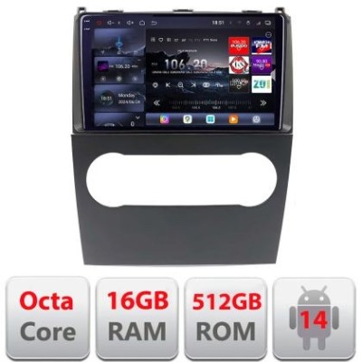 Navigatie Mercedes clasa A W169 2004-2012 Qled 2K Octa Core 16+512 LTE 4G DSP Wifi 5Ghz android auto carplay radio gps internet Kit-+EDT-E809-2K CarSt foto