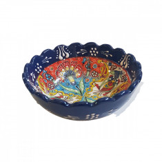 Bol ceramica handmade stil turcesc, 12 cm, Multicolor bluemarin, EHA foto