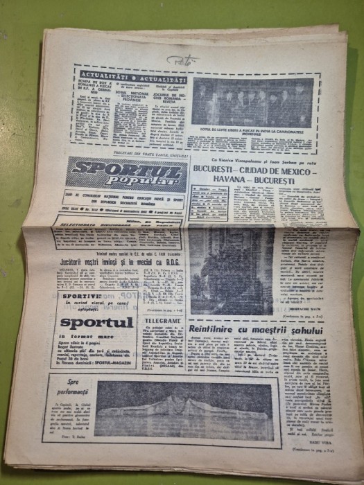 ziarul sportul popular 8 noiembrie 1967 - ciclism,oina