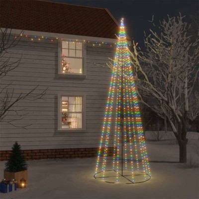 vidaXL Brad de Crăciun conic, 732 LED-uri, multicolor, 160x500 cm foto