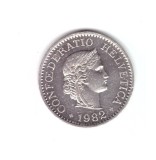 Moneda Elvetia 10 rappen 1982, stare foarte buna, curata, Europa, Cupru-Nichel