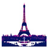 Cumpara ieftin Sticker decorativ Turnul Eiffel, Albastru, 61 cm, 7812ST, Oem