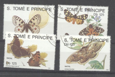 Sao Tome e Principe 1991 Butterflies, used M.265 foto
