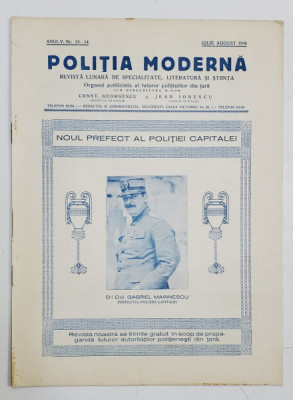 POLITIA MODERNA , REVISTA LUNARA DE SPECIALITATE , LITERATURA SI STIINTA , ANUL V , NR. 53-54, IULIE - AUGUST , 1930 foto