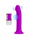 Vibrator Pretty Love Murray, 12 Moduri Vibratii si Pulsatii, Silicon, USB, Mov, 19 cm