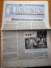 Ziarul Academica martie 1995-stiinta,cultura ,arta foto