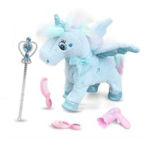 Unicorn de plus electric cu functie inregistrare, atingere, melodii, lumini si accesorii