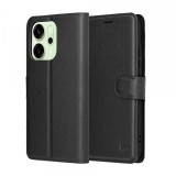 Husa pentru Oppo Reno14, Techsuit, Leather Folio, Neagra